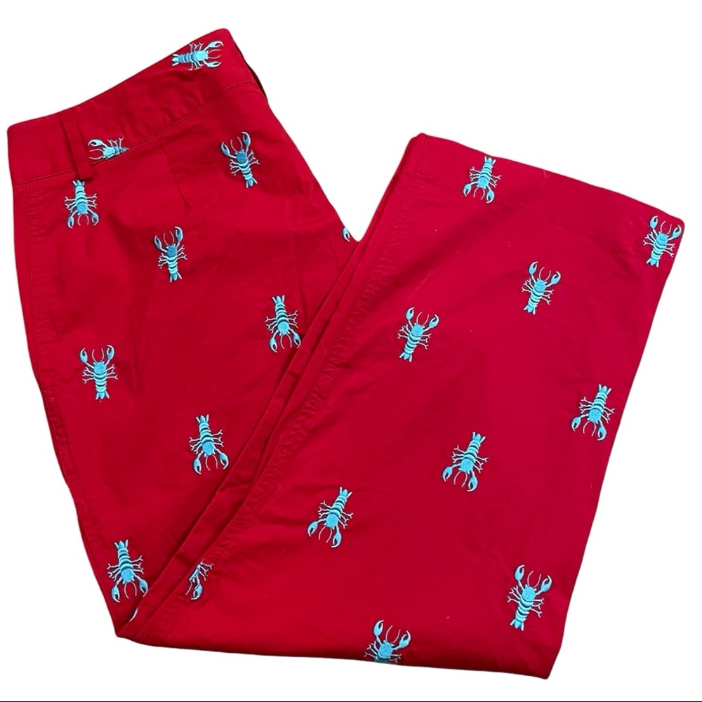 Lilly Pulitzer Vintage White Tag Lobster Embroidered Capri Pants